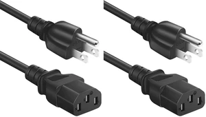 Universal 3-Prong AC Power Cable for Computers, TVs, Monitors & More, 3 Feet (0.92 Meters), Black (Pack of 2) Universal 3-Prong AC Power Cable for Computers, TVs, Monitors & More, 3 Feet (0.92 Meters), Black (Pack of 2)