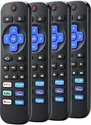 4 Pack Replacement Remote Controls for Roku TV No Setup Required,for TCL/Hisense/Sharp/Philips/Onn/Element/Insignia Roku TV (Not Compatible with Roku Stick, Box or Speaker) 4 Pack Replacement Remote Controls for Roku TV No Setup Required,for TCL/Hisense/Sharp/Philips/Onn/Element/Insignia Roku TV (Not Compatible with Roku Stick, Box or Speaker)