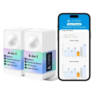 Presence Sensor MS605, Matter Over Thread, IP67 and Battery-Powered Supports Home Assistant, HomeKit, Alexa, Google, AI Learning Smart Motion Sensor, 4-in-1 PIR & Light & mmWave Radar 2 Pack Presence Sensor MS605, Matter Over Thread, IP67 and Battery-Powered Supports Home Assistant, HomeKit, Alexa, Google, AI Learning Smart Motion Sensor, 4-in-1 PIR & Light & mmWave Radar 2 Pack