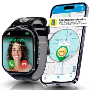 Smart Watch for Kids With GPS Tracker, Video & Audio Call, SOS Alerts, HD Camera, School Mode, Parental Control, Kids Smart Watch With Preinstalled SIM Card, Safe Phone Watch for Boys & Girls (Black) Smart Watch for Kids With GPS Tracker, Video & Audio Call, SOS Alerts, HD Camera, School Mode, Parental Control, Kids Smart Watch With Preinstalled SIM Card, Safe Phone Watch for Boys & Girls (Black)