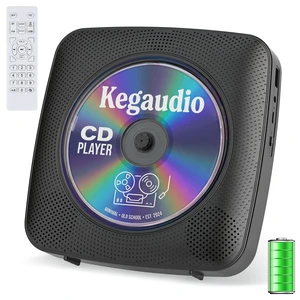 CD Player Portable Bluetooth Rechargeable: CD Players for Home with 1800mAh Desktop Wall CD Player with Speakers Dust Cover FM Radio USB AUX Jack Remote Control CD Player Portable Bluetooth Rechargeable: CD Players for Home with 1800mAh Desktop Wall CD Player with Speakers Dust Cover FM Radio USB AUX Jack Remote Control