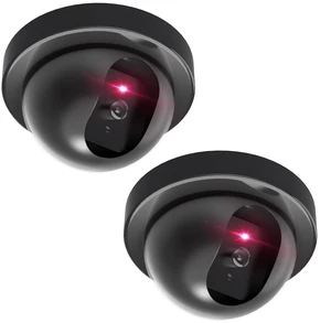 CCTV Dome Fake Camera with Flashing Red Light, 2 Pack, Black (SD-2) Dummy Cameras for Outside Indoor, Wireless Simulated Surveillance Cam, Realistic Look, Weatherproof, Warning Sticker Included CCTV Dome Fake Camera with Flashing Red Light, 2 Pack, Black (SD-2) Dummy Cameras for Outside Indoor, Wireless Simulated Surveillance Cam, Realistic Look, Weatherproof, Warning Sticker Included