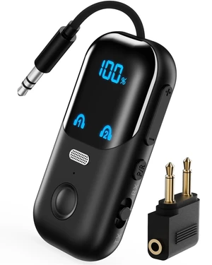 2-in-1 Bluetooth Transmitter Receiver with 3.5mm AUX for TV/Car/Airplane 2-in-1 Bluetooth Transmitter Receiver with 3.5mm AUX for TV/Car/Airplane