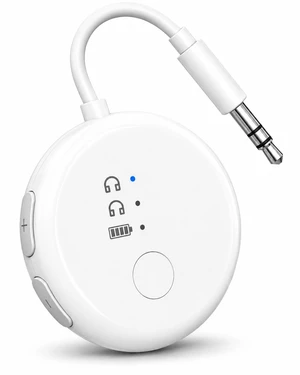 SoundJet R1 - Airplane Bluetooth Adapter for AirPods, 25H Qualcomm aptX Adaptive & HD, dual-headphone pairing, 25-hour battery, USB-C charging, and single/dual airline plugs SoundJet R1 - Airplane Bluetooth Adapter for AirPods, 25H Qualcomm aptX Adaptive & HD, dual-headphone pairing, 25-hour battery, USB-C charging, and single/dual airline plugs