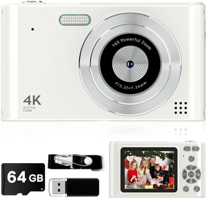 Digital Kids Camera 1080P Vlog Camera with 64GB, Lanyard, 16X Zoom Anti Shake, Card Reader 44MP Compact Portable Point Shoot Digicam for Kid Teen Girl Boy Digital Kids Camera 1080P Vlog Camera with 64GB, Lanyard, 16X Zoom Anti Shake, Card Reader 44MP Compact Portable Point Shoot Digicam for Kid Teen Girl Boy