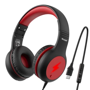 Kids USB C Headphones for School, Safe Listening Wired Over-Ear Headphones with LED Lights, Volume Limiter & Microphone, Foldable Design for iPhone 16/ 17, iPad, Tablet Kids USB C Headphones for School, Safe Listening Wired Over-Ear Headphones with LED Lights, Volume Limiter & Microphone, Foldable Design for iPhone 16/ 17, iPad, Tablet