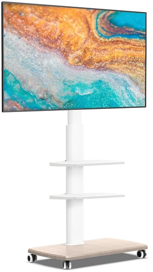 Rolling TV Stand for 32-75 Inch TVs with Height Adjustable, White Mobile TV Cart for 32-65 70 Inch TVs, Corner Floor TV Stand with Swivel Mount for Bedroom Living Room Home Office Small Dorm Rolling TV Stand for 32-75 Inch TVs with Height Adjustable, White Mobile TV Cart for 32-65 70 Inch TVs, Corner Floor TV Stand with Swivel Mount for Bedroom Living Room Home Office Small Dorm