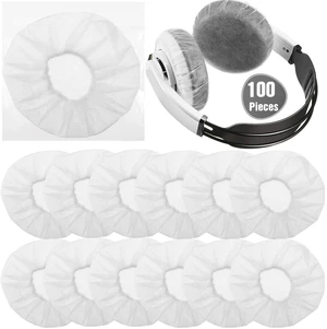 100 Pcs Disposable Over Ear Headphone Covers Stretch,11 Cm,White Sanitary Non-woven Earpad Covers for Shared Use, Fit Over-ear Headsets, Hygienic Protection for Gym Office Library Home 100 Pcs Disposable Over Ear Headphone Covers Stretch,11 Cm,White Sanitary Non-woven Earpad Covers for Shared Use, Fit Over-ear Headsets, Hygienic Protection for Gym Office Library Home