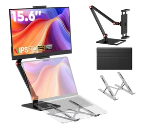 15.6 Portable Monitor with Adjustable Stand, 1080P FHD IPS Screen Extender, Laptop Stand & Smart Cover Included, Ultra Slim Travel Monitor with Eye Protection, Plug and Play for Laptop/PC/Mac 15.6 Portable Monitor with Adjustable Stand, 1080P FHD IPS Screen Extender, Laptop Stand & Smart Cover Included, Ultra Slim Travel Monitor with Eye Protection, Plug and Play for Laptop/PC/Mac