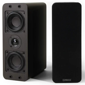 OoO Slim Passive Bookshelf Speakers Home Theater, Stereo Pair, Walnut Amplifier Required, Dual 3-Inch Woofers, 0.75-Inch Silk Tweeter, Under 4-Inch Wide, Desktop, Surround Sound, Wall Mountable OoO Slim Passive Bookshelf Speakers Home Theater, Stereo Pair, Walnut Amplifier Required, Dual 3-Inch Woofers, 0.75-Inch Silk Tweeter, Under 4-Inch Wide, Desktop, Surround Sound, Wall Mountable