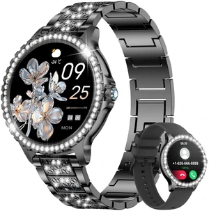 Smart Watches for Women,1.32" HD Fitness Tracker Watch with Answer/Make Call,AI Voice Control,Heart Rate/Calories/SpO2 Monitor 100+ Sport Modes Ladies Smart Watch for Android iOS (Black) Smart Watches for Women,1.32" HD Fitness Tracker Watch with Answer/Make Call,AI Voice Control,Heart Rate/Calories/SpO2 Monitor 100+ Sport Modes Ladies Smart Watch for Android iOS (Black)