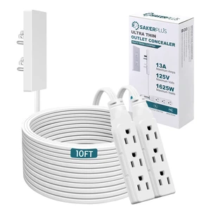 Outlet Concealer Power Strip, Baby Proof Outlet Covers Ultra Flat Plug Cord, Outlet Cover Extender with 6 AC Outlets, 10FT, Child & Pet Safe(Dual 10 Foot) Outlet Concealer Power Strip, Baby Proof Outlet Covers Ultra Flat Plug Cord, Outlet Cover Extender with 6 AC Outlets, 10FT, Child & Pet Safe(Dual 10 Foot)