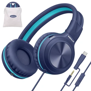 Manyshare Kids Wired Headphones with Cord, USB-C & 3.5mm Adapter Type C & 3.5mm Plug, Share Port, Durable & Foldable, 3-Level Volume Limiting and HD Mic for School, Tablets, Travel, Gaming Manyshare Kids Wired Headphones with Cord, USB-C & 3.5mm Adapter Type C & 3.5mm Plug, Share Port, Durable & Foldable, 3-Level Volume Limiting and HD Mic for School, Tablets, Travel, Gaming