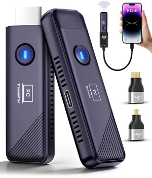 Wireless HDMI Transmitter and Receiver for Smartphone,328FT/100M,4K Decode,Plug & Play Portable 5.8G+2.4G Wireless HDMI Remote Control Extenders Wireless HDMI Transmitter and Receiver for Smartphone,328FT/100M,4K Decode,Plug & Play Portable 5.8G+2.4G Wireless HDMI Remote Control Extenders