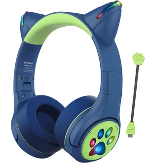 CF9 Cat Ear Kids Bluetooth Headphones with LED Light Up,Safe 85dB Volume Limit,Built-in Mic&Boom Mic for Calls,Kids Wireless&Wired Headphones for Tablet/Airplane/School/Online Learning(Blue) CF9 Cat Ear Kids Bluetooth Headphones with LED Light Up,Safe 85dB Volume Limit,Built-in Mic&Boom Mic for Calls,Kids Wireless&Wired Headphones for Tablet/Airplane/School/Online Learning(Blue)