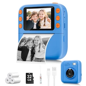 Instant Print Camera for Kids, Christmas Birthday Gifts for Girls Boys, 1080P Instant Digital Print Cameras for Toddler,Portable Toy for 4 5 6 7 8 9 10 Year Old Girl with 32GB SD CardBlue Instant Print Camera for Kids, Christmas Birthday Gifts for Girls Boys, 1080P Instant Digital Print Cameras for Toddler,Portable Toy for 4 5 6 7 8 9 10 Year Old Girl with 32GB SD CardBlue