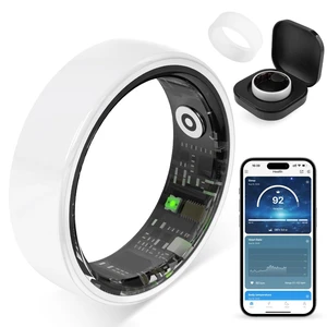 Smart Ring for Women, Health Tracker & 5ATM, R02. (White Ceramic, 8#) Smart Ring & No Subscription Fee, Menstrual Cycle, Skin Temperature, Heart Rate, Sleep Health Monitoring, Sports Tracking Smart Ring for Women, Health Tracker & 5ATM, R02. (White Ceramic, 8#) Smart Ring & No Subscription Fee, Menstrual Cycle, Skin Temperature, Heart Rate, Sleep Health Monitoring, Sports Tracking
