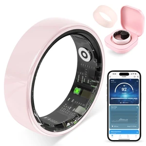 Smart Ring for Women, Health Tracker & 5ATM, R02. (Pink Ceramic, 8#) Smart Ring & No Subscription Fee, Menstrual Cycle, Skin Temperature, Heart Rate, Sleep Health Monitoring, Sports Tracking Smart Ring for Women, Health Tracker & 5ATM, R02. (Pink Ceramic, 8#) Smart Ring & No Subscription Fee, Menstrual Cycle, Skin Temperature, Heart Rate, Sleep Health Monitoring, Sports Tracking