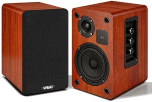 Powered Bookshelf Speaker Pair,60W Home Stereo Speakers with BT,AUX & Type-C Input, 5.5" Carbon Fiber Woofer & 1" Tweeter, Compatible with Turntable, Record Player, Desktop PC and Monitor (Brown) Powered Bookshelf Speaker Pair,60W Home Stereo Speakers with BT,AUX & Type-C Input, 5.5" Carbon Fiber Woofer & 1" Tweeter, Compatible with Turntable, Record Player, Desktop PC and Monitor (Brown)