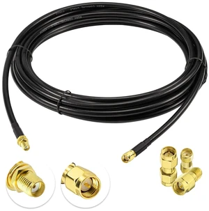 SMA Male to SMA Female Bulkhead RF Coaxial Cable RG8X Cable 15ft + 3pcs RF Coax SMA Adapter Kit for SDR Antenna Ham Radio,3G 4G LTE Antenna,ADS-B,GPS etc SMA Male to SMA Female Bulkhead RF Coaxial Cable RG8X Cable 15ft + 3pcs RF Coax SMA Adapter Kit for SDR Antenna Ham Radio,3G 4G LTE Antenna,ADS-B,GPS etc