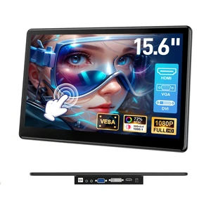 15.6 inch Portable Touchscreen Monitor with HDMI VGA DVI Ports, Screen Extender FHD 1920×1080 IPS Small Touch Screen Display Compatible with Laptops PC PS5/4, Industrial (with Remote) 15.6 inch Portable Touchscreen Monitor with HDMI VGA DVI Ports, Screen Extender FHD 1920×1080 IPS Small Touch Screen Display Compatible with Laptops PC PS5/4, Industrial (with Remote)
