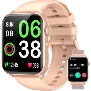 Smart Watch for Men Women, 1.91" HD Fitness Tracker with Bluetooth Calls, 32 FT Waterproof, 24/7 Heart Rate/Sleep Monitor, 120+ Sport Modes, Pedometer, Calories, Smartwatch for Android iOSPink Smart Watch for Men Women, 1.91" HD Fitness Tracker with Bluetooth Calls, 32 FT Waterproof, 24/7 Heart Rate/Sleep Monitor, 120+ Sport Modes, Pedometer, Calories, Smartwatch for Android iOSPink