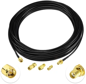 RF coaxial SMA Male to SMA Female Bulkhead RG174 33ft Cable + 3pcs RF Coax SMA Adapter Kit for SDR Equipment Antenna Ham Radio,3G 4G LTE Antenna,ADS-B,GPS and etc RF coaxial SMA Male to SMA Female Bulkhead RG174 33ft Cable + 3pcs RF Coax SMA Adapter Kit for SDR Equipment Antenna Ham Radio,3G 4G LTE Antenna,ADS-B,GPS and etc