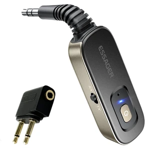 Bluetooth Receiver for Car, Noise Cancelling 3.5mm AUX Bluetooth Car Adapter, Wireless Audio Receiver Transmitter for Home Stereo/Wired Headphones Airplane, Gold Bluetooth Receiver for Car, Noise Cancelling 3.5mm AUX Bluetooth Car Adapter, Wireless Audio Receiver Transmitter for Home Stereo/Wired Headphones Airplane, Gold