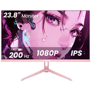 Pink 24 inch Gaming Monitor 200Hz Refresh Rate FHD 1080p Resolution Fast IPS Panel 1ms GTG Response Time Adaptive Sync Built-in Speakers Pink Monitor Pink 24 inch Gaming Monitor 200Hz Refresh Rate FHD 1080p Resolution Fast IPS Panel 1ms GTG Response Time Adaptive Sync Built-in Speakers Pink Monitor