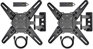ML531BE2 TV Wall Mount kit with Free Magnetic Stud Finder and HDMI Cable for Most 26-55 TV and New LED UHD TV up to 60 inch 400x400 Full Motion with 20 inch Articulating Arm WT8 (Pack of 2) ML531BE2 TV Wall Mount kit with Free Magnetic Stud Finder and HDMI Cable for Most 26-55 TV and New LED UHD TV up to 60 inch 400x400 Full Motion with 20 inch Articulating Arm WT8 (Pack of 2)