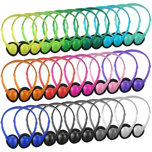32 Pack Headphones Bulk for Classroom Student, Multicolor Wholeslae Wired Headphone Class Set Headphones over The Ear Adjustable with 3.6 mm Jack for School Library Online Lesson 32 Pack Headphones Bulk for Classroom Student, Multicolor Wholeslae Wired Headphone Class Set Headphones over The Ear Adjustable with 3.6 mm Jack for School Library Online Lesson