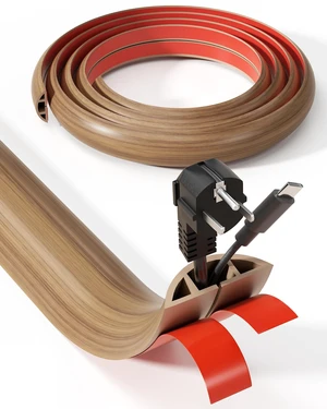 5ft Cord Cover, Wood Grain Cord Covers for Wires on Floor, Self-Adhesive Floor Cable Protector, Extension Cable Hider, Easy Cut Wires Protector, Brown Wood, 1.97inW*0.47inH 5ft Cord Cover, Wood Grain Cord Covers for Wires on Floor, Self-Adhesive Floor Cable Protector, Extension Cable Hider, Easy Cut Wires Protector, Brown Wood, 1.97inW*0.47inH