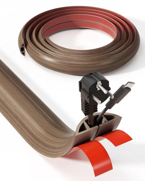 5ft Cord Cover, Wood Grain Cord Covers for Wires on Floor, Self-Adhesive Floor Cable Protector, Extension Cable Hider, Easy Cut Wires Protector, Walnut Wood,1.97inW*0.47inH 5ft Cord Cover, Wood Grain Cord Covers for Wires on Floor, Self-Adhesive Floor Cable Protector, Extension Cable Hider, Easy Cut Wires Protector, Walnut Wood,1.97inW*0.47inH