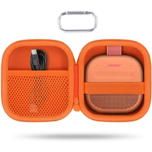 for Bose New SoundLink Micro 2nd Gen Speaker Protective Case, Orange EVA Hard Shell, Soft Velvet Lining, Durable Wrist Strap, Portable Travel Bag with Carabiner, Mesh Accessory Pocket for Bose New SoundLink Micro 2nd Gen Speaker Protective Case, Orange EVA Hard Shell, Soft Velvet Lining, Durable Wrist Strap, Portable Travel Bag with Carabiner, Mesh Accessory Pocket