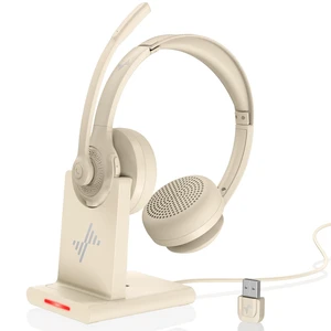 Bluetooth Wireless Headset with Mic for Work, Bluetooth 5.2, Advanced Noise Reduction Microphone, Clear Calls - Comfortable On-Ear Headphones, Applicable to PC, Laptop, PhoneApricot Bluetooth Wireless Headset with Mic for Work, Bluetooth 5.2, Advanced Noise Reduction Microphone, Clear Calls - Comfortable On-Ear Headphones, Applicable to PC, Laptop, PhoneApricot