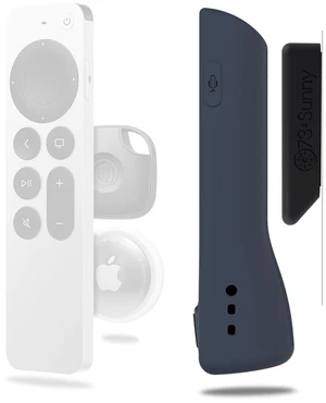 GripStand Remote Case + Mount for Apple TV, Slate Ocean by No more digging through the couch cushions it stands up, parks on a magnet, and holds an AirTag or Tile Mate (not included) GripStand Remote Case + Mount for Apple TV, Slate Ocean by No more digging through the couch cushions it stands up, parks on a magnet, and holds an AirTag or Tile Mate (not included)