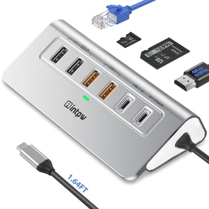 10-in-1 USB C Hub with Ethernet, 4K@60Hz HDMI, 10Gbps USB-C/USB-A, PD 100W, SD/TF, P9R PRO Docking Station for MacBook Pro/Air M1-M5, iPhone 17/16/15, iPad Pro, Windows 10-in-1 USB C Hub with Ethernet, 4K@60Hz HDMI, 10Gbps USB-C/USB-A, PD 100W, SD/TF, P9R PRO Docking Station for MacBook Pro/Air M1-M5, iPhone 17/16/15, iPad Pro, Windows
