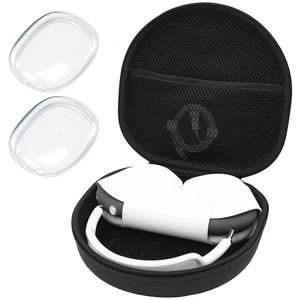 AirPods Max & AirPods Max 2 Hard Travel Case with Silicone Covers Shockproof EVA Shell with Soft Lining, Mesh Pocket for Accessories, Ideal for Travel & Daily Storage -Blackclear AirPods Max & AirPods Max 2 Hard Travel Case with Silicone Covers Shockproof EVA Shell with Soft Lining, Mesh Pocket for Accessories, Ideal for Travel & Daily Storage -Blackclear