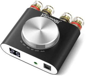 M6 Mini Bluetooth 5.0 Stereo Amplifier, 100W x 2 HiFi Audio Amp 2 Channel Home Audio Amplifier with Optical, AUX & BT Input Desktop Receiver for Passive Speakers With 24V Power Supply M6 Mini Bluetooth 5.0 Stereo Amplifier, 100W x 2 HiFi Audio Amp 2 Channel Home Audio Amplifier with Optical, AUX & BT Input Desktop Receiver for Passive Speakers With 24V Power Supply
