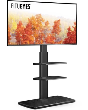Floor TV Stand for 32-75 Inch TVs with Height Adjustable, Black Modern TV Stands with Shelf with Sturdy Wood Base, Swivel Tall TV Stands, Corner Floor TV Stand for Living Room Bedroom Floor TV Stand for 32-75 Inch TVs with Height Adjustable, Black Modern TV Stands with Shelf with Sturdy Wood Base, Swivel Tall TV Stands, Corner Floor TV Stand for Living Room Bedroom