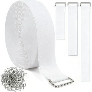 1.5In x 39Ft Cinch Straps Nylon Heavy Duty With 50 Buckles, Cut to Length, White Hook and Loop Straps, Reusable Long Cable Ties for Storage and Cord Organizer 1.5In x 39Ft Cinch Straps Nylon Heavy Duty With 50 Buckles, Cut to Length, White Hook and Loop Straps, Reusable Long Cable Ties for Storage and Cord Organizer