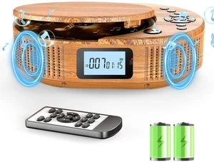 Portable CD Player & Bluetooth Speaker Combo, Rechargeable Boombox CD Players for Home/Car with Remote Control, Bluetooth CD Player with HiFi Speaker, FM Radio, Support AUX/USB, Headphone Jack Portable CD Player & Bluetooth Speaker Combo, Rechargeable Boombox CD Players for Home/Car with Remote Control, Bluetooth CD Player with HiFi Speaker, FM Radio, Support AUX/USB, Headphone Jack