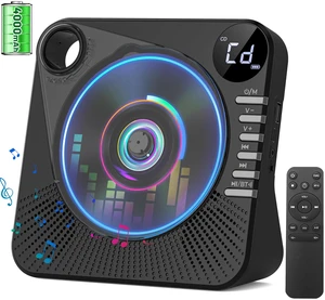 4000mAh Recheageable Portable CD Player with Speakers Bluetooth/AUX/USB Desktop CD Players for Home, CD Music Player with Remote Control,LCD Display,Headphone Jack,Sleep Timer,EQ Sound,A-B Repeat 4000mAh Recheageable Portable CD Player with Speakers Bluetooth/AUX/USB Desktop CD Players for Home, CD Music Player with Remote Control,LCD Display,Headphone Jack,Sleep Timer,EQ Sound,A-B Repeat