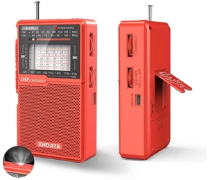 D226 Radios Portable AM FM Shortwave, USB C & Battery Powered, Red Easy-Read Large Dial Reliable Reception, Built-In Flashlight Rear Stand & 3.5mm Headphone Jack for Home or Outdoor Use D226 Radios Portable AM FM Shortwave, USB C & Battery Powered, Red Easy-Read Large Dial Reliable Reception, Built-In Flashlight Rear Stand & 3.5mm Headphone Jack for Home or Outdoor Use