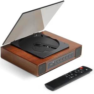 K10 Bluetooth CD Player with Speakers for Home, Rechargeable Remote Control, Bluetooth 5.3 Input & Output, USB Playback, AUX Input & Optical Output, CD-R/RW & MP3 CDs, Retro Wood-Style K10 Bluetooth CD Player with Speakers for Home, Rechargeable Remote Control, Bluetooth 5.3 Input & Output, USB Playback, AUX Input & Optical Output, CD-R/RW & MP3 CDs, Retro Wood-Style