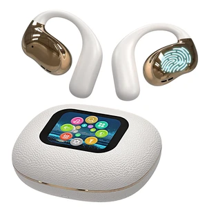 Open Ear Earbuds Ultra Comfort Wireless Bluetooth 5.4 Headphones Over The Ear Earbuds with Intelligent Touch Screen EarHooks IPX7 Waterproof Bone Conduction Earphones for Fitness Sports-OFF WHITE Open Ear Earbuds Ultra Comfort Wireless Bluetooth 5.4 Headphones Over The Ear Earbuds with Intelligent Touch Screen EarHooks IPX7 Waterproof Bone Conduction Earphones for Fitness Sports-OFF WHITE