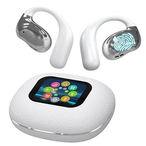 Open Ear Earbuds Ultra Comfort Wireless Bluetooth 5.4 Headphones Over The Ear Earbuds with Intelligent Touch Screen EarHooks IPX7 Waterproof Bone Conduction Earphones for Fitness Sports-White Open Ear Earbuds Ultra Comfort Wireless Bluetooth 5.4 Headphones Over The Ear Earbuds with Intelligent Touch Screen EarHooks IPX7 Waterproof Bone Conduction Earphones for Fitness Sports-White