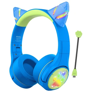 CF9 Kids Bluetooth Headphones Cat Ear with LED Light Up,Safe 85dB Volume Limit,Built-in Mic&Boom Mic for Calls,Kids Wireless&Wired Headphones for Tablet/Airplane/School/Online Learning CF9 Kids Bluetooth Headphones Cat Ear with LED Light Up,Safe 85dB Volume Limit,Built-in Mic&Boom Mic for Calls,Kids Wireless&Wired Headphones for Tablet/Airplane/School/Online Learning