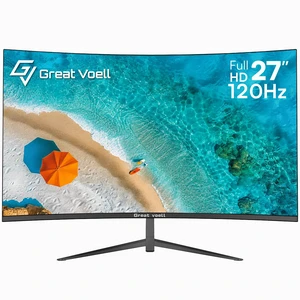 27 Inch Curved Monitor, 120Hz FHD VA Display Home Office, HDR10 99% sRGB Color, 4000:1 Contrast Ratio, HDR10, Eye Care Technology, Game Mode, HDMI/VGA, VESA Compatible 27 Inch Curved Monitor, 120Hz FHD VA Display Home Office, HDR10 99% sRGB Color, 4000:1 Contrast Ratio, HDR10, Eye Care Technology, Game Mode, HDMI/VGA, VESA Compatible