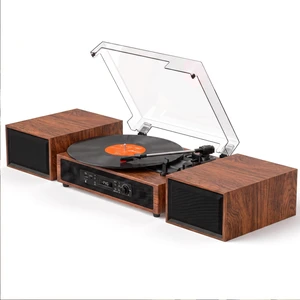Vinyl Record Player with 6 Speakers HiFi Sound 4+2 External Stereo Speakers Bluetooth 3-Speed Belt-Drive 6 Speakers Turntable, USB/SD Recording, RCA & AUX-in, Headphone Out Vintage Brown Vinyl Record Player with 6 Speakers HiFi Sound 4+2 External Stereo Speakers Bluetooth 3-Speed Belt-Drive 6 Speakers Turntable, USB/SD Recording, RCA & AUX-in, Headphone Out Vintage Brown